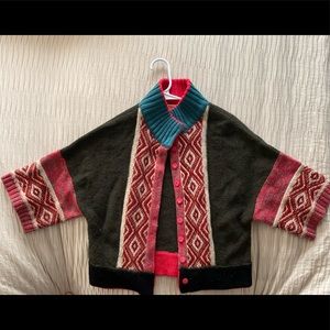 SUNDANCE sweater, handmade , size small, cropped , 3/4 sleeve.